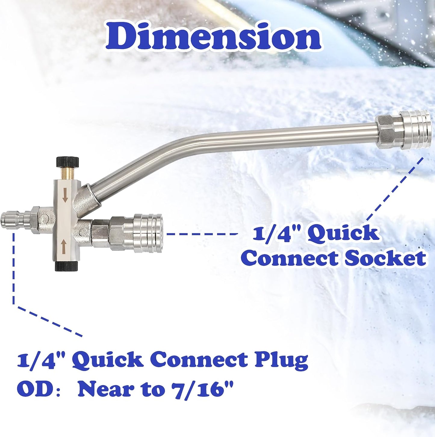 Tool Daily Pressure Washer Foam Cannon with Dual Connector Accessory, Double Tip Attachment for Soap Cannon, 5 Power Washer Nozzle Tips, 1/4” Quick Connect