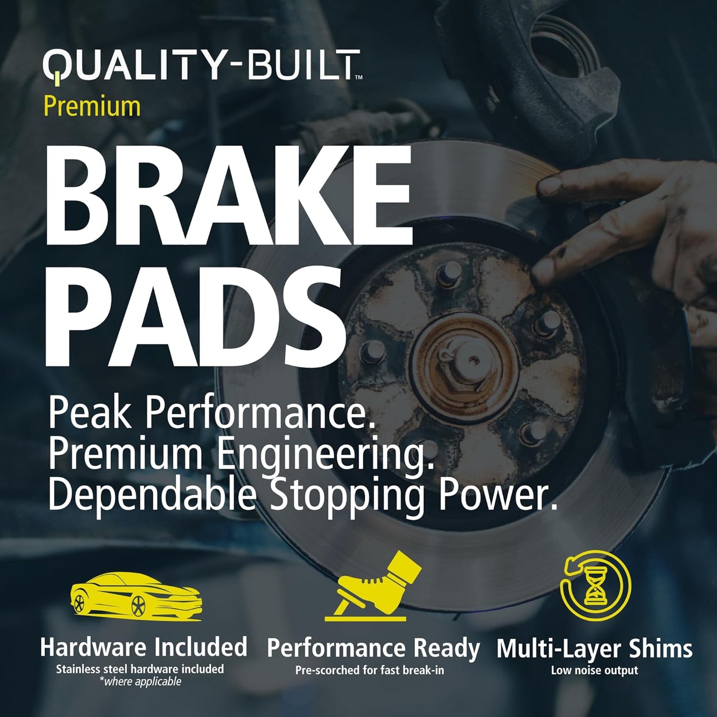Premium Ceramic Front Brake Pads (1001-0621AC) Compatible with Honda Civic 1993-1995, Honda Civic del Sol 1994-1997
