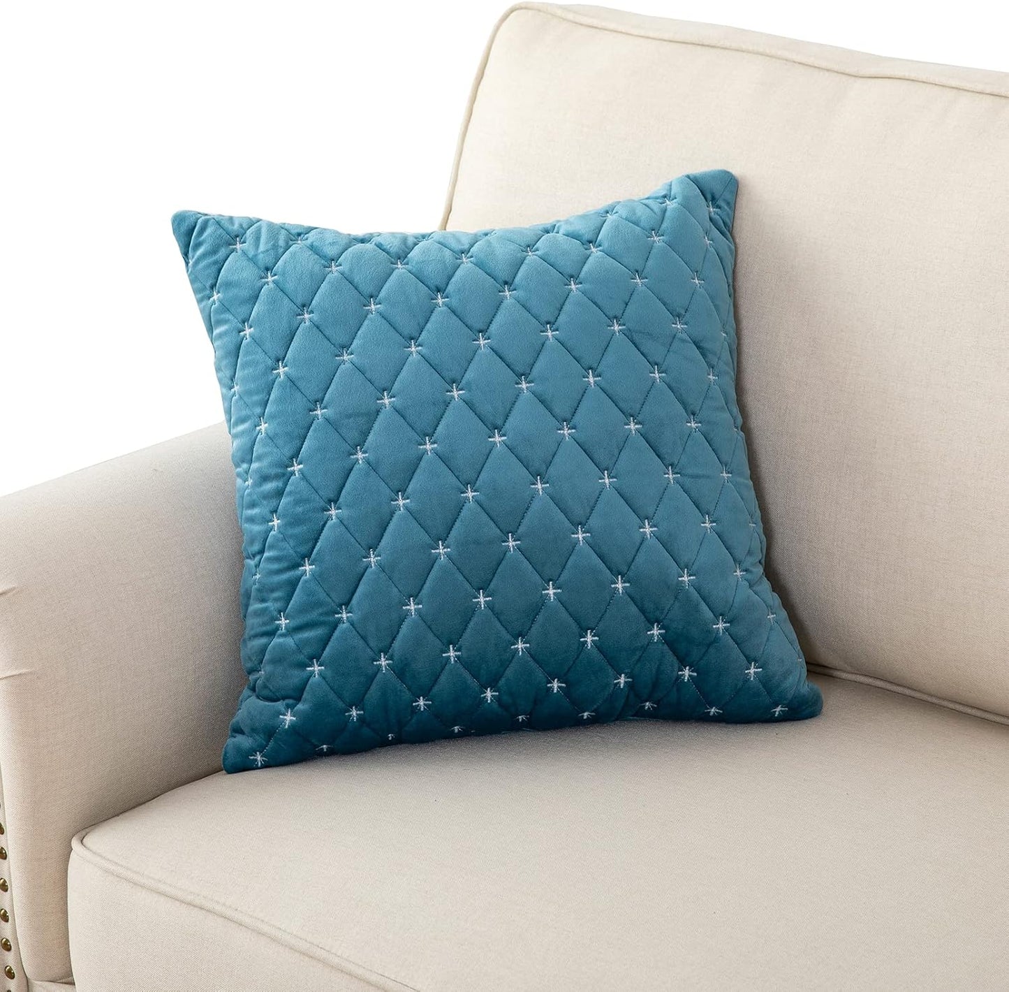 Eismodra Throw Pillows,Couch Cover,Sofa Cover,Sectional Couch Covers for 3 Cushion Couch,Sofa Slipcovers for Dogs Cats Pet Loveseat Recliner Leather L Shaped,Blue 18 x 18 Inches (Only 1 Piece)