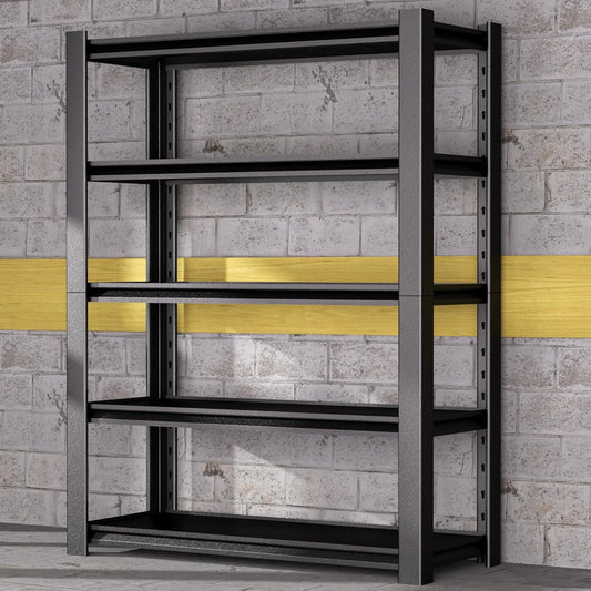 5-Tier Heavy Duty Garage Shelving Unit, 3000 LBS Capacity Metal Storage Rack 72" H x 48" W x 20" D, Adjustable Steel Shelves for Garage, Warehouse, Basement, Pantry, Workshop.1 Pack